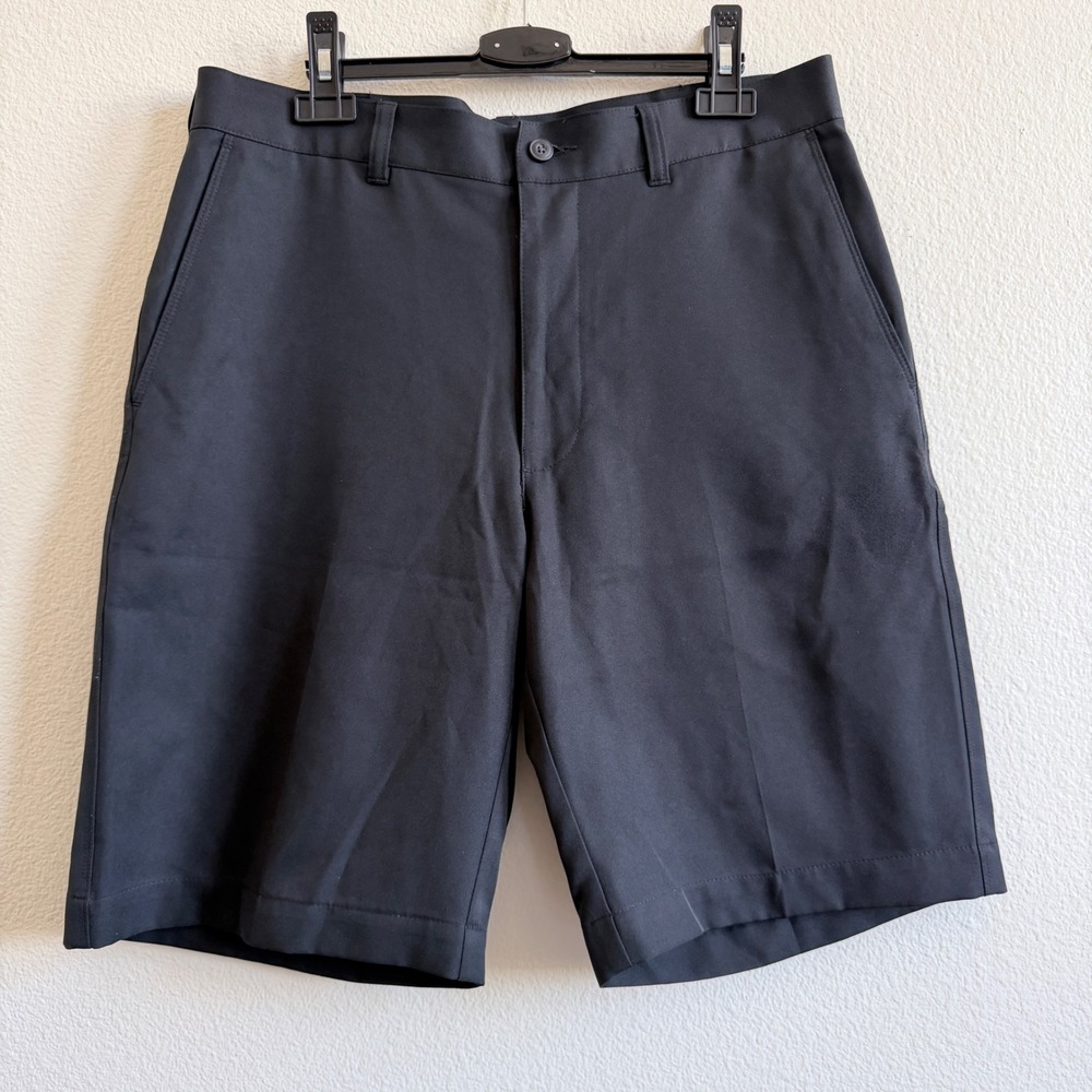 2UNDR Mens Golf Shorts Black Size 32 Performance Flat Front Polyester SR2282